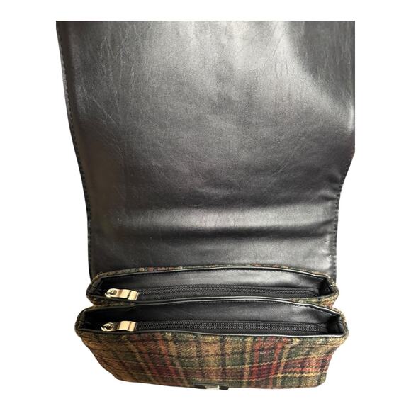 MUCROSS WEAVERS Irish Tweed Wool green & red Fiona Top Handle Crossbody - Picture 10 of 16